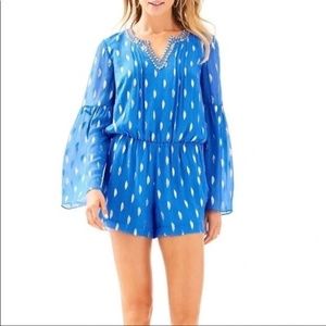 Lilly Pulitzer Blue and Gold Jumpsuit